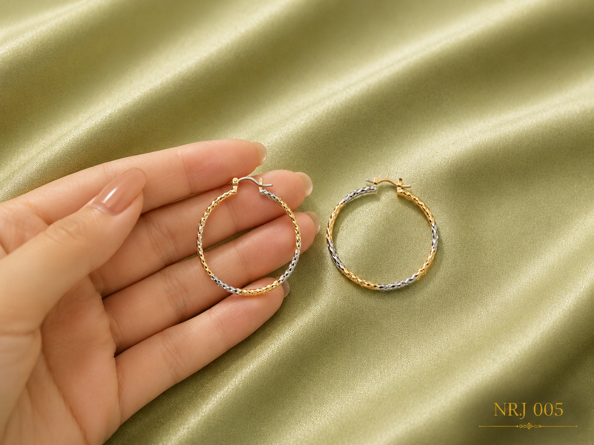 Two-Tone Hoop Earrings