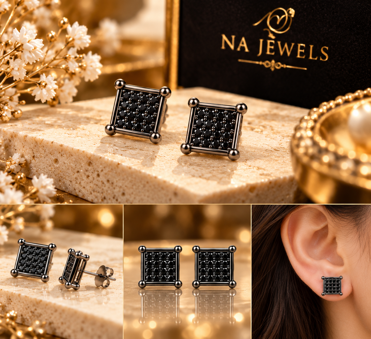 Midnight Royale Stud Earrings