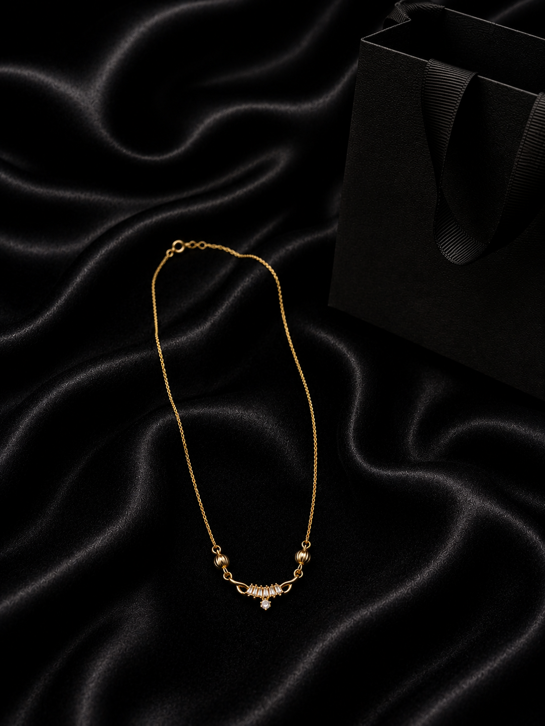 Gold Plated Crystal Pendant Necklace