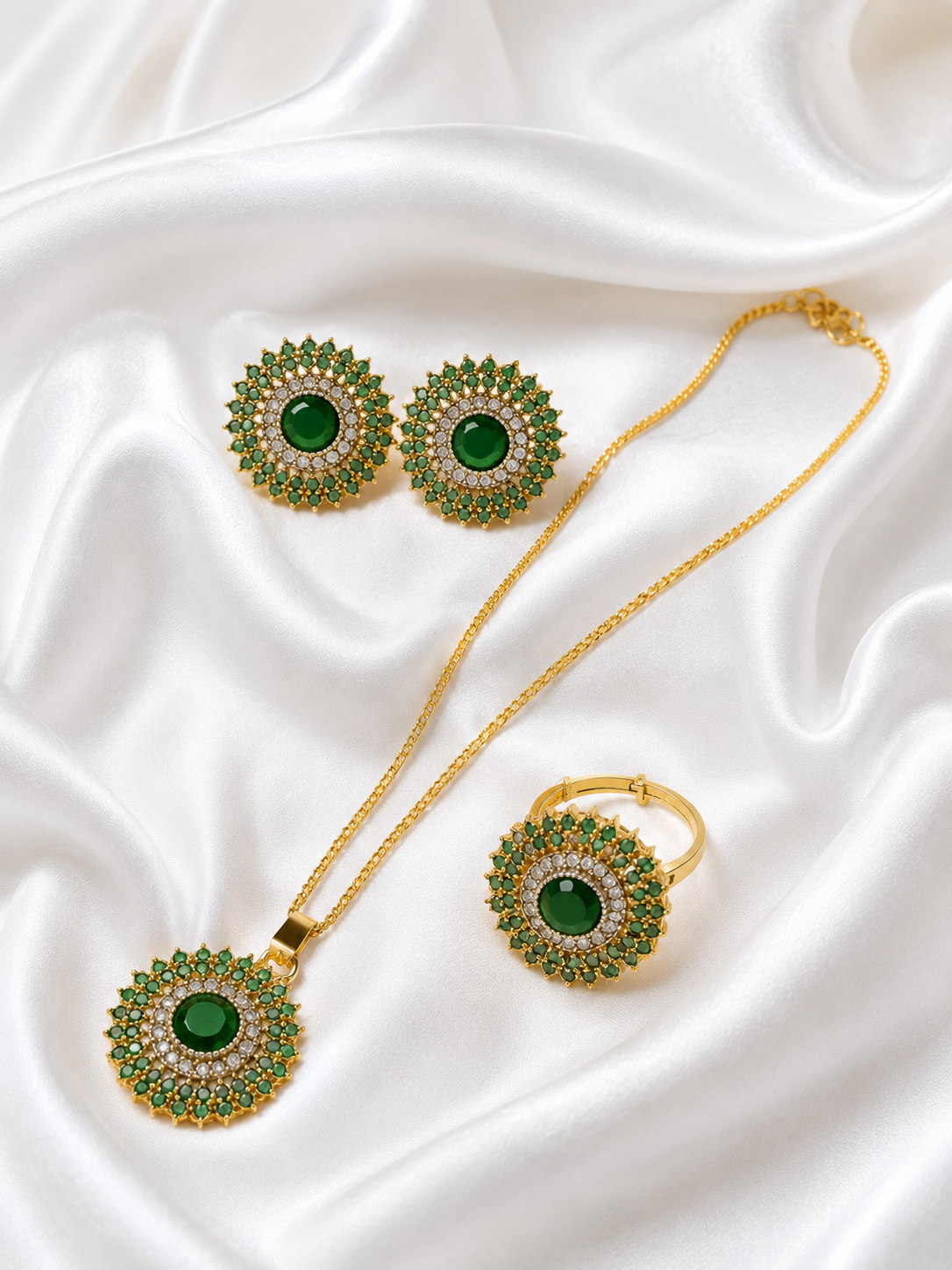 Royal Stone Floral Locket Set