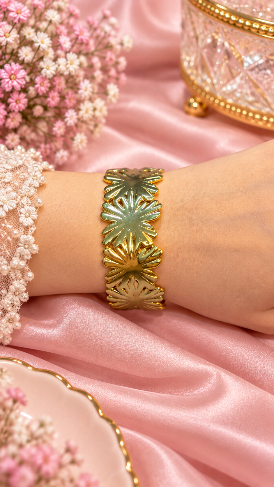Korean Bloom Cuff Bracelet