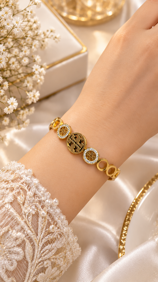 Luxury Crystal Medallion Adjustable Bracelet