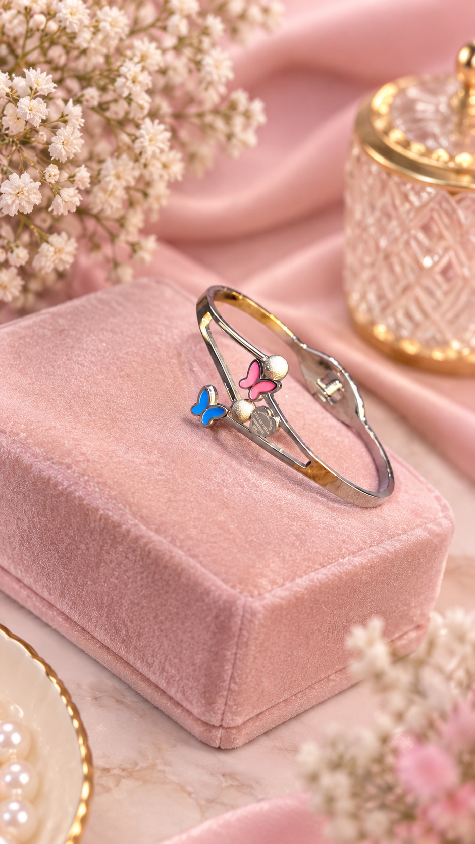 Butterfly Heart Stainless Steel Kara