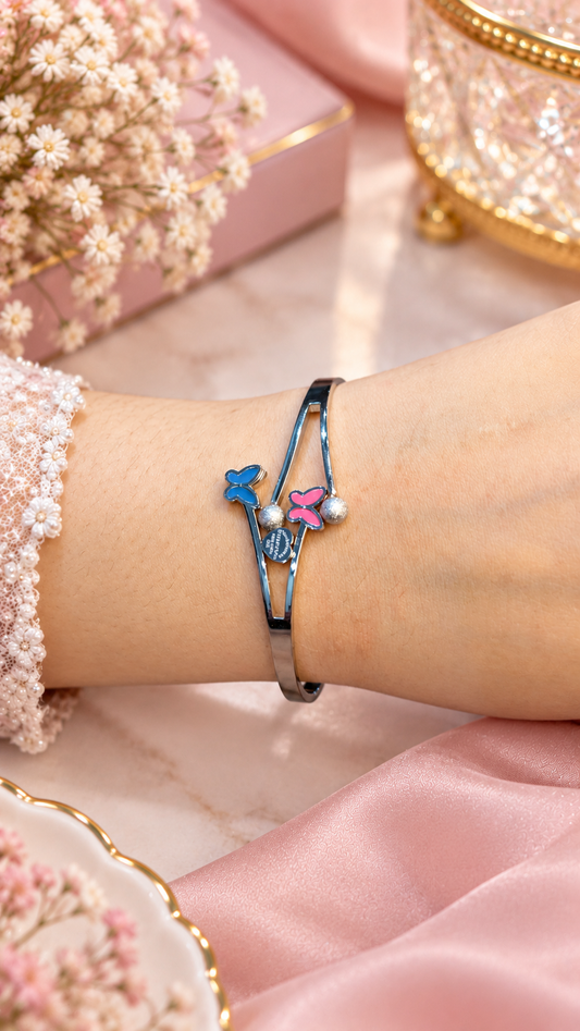 Butterfly Heart Stainless Steel Kara