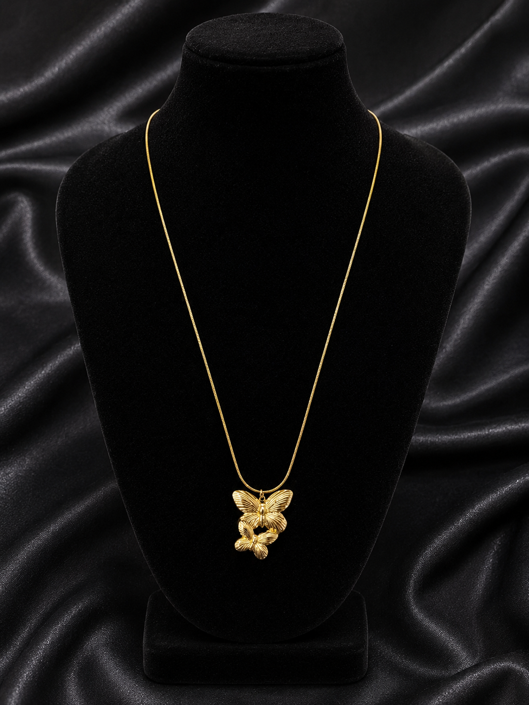 Gold Plated Korean Style Double Butterfly Design Pendant
