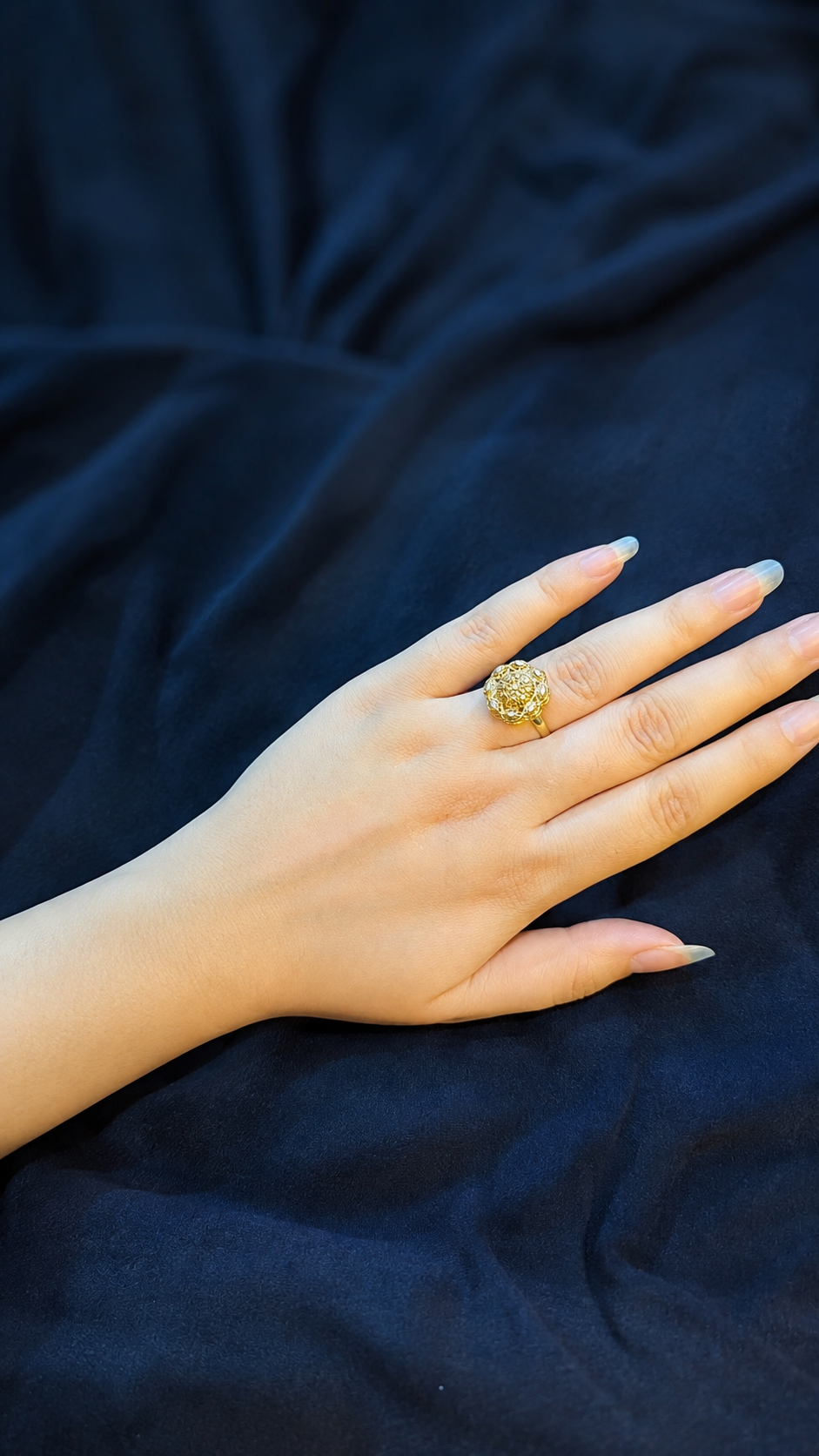 Golden Floral Crown Ring