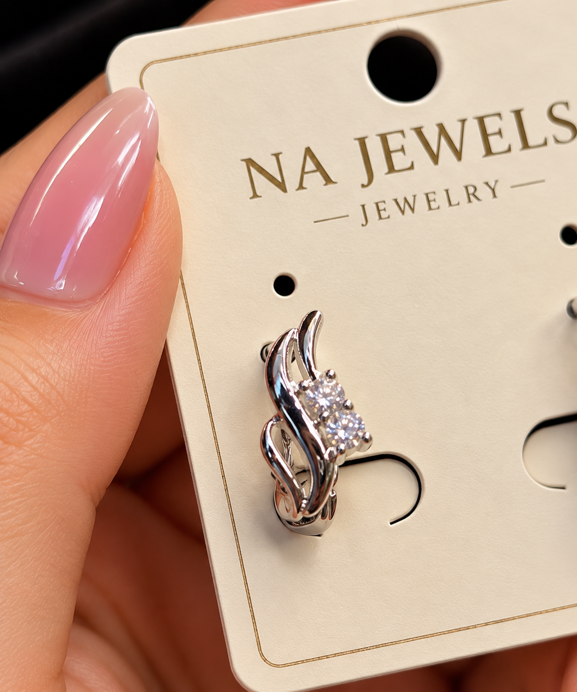 Crystal Wave Stud Earrings