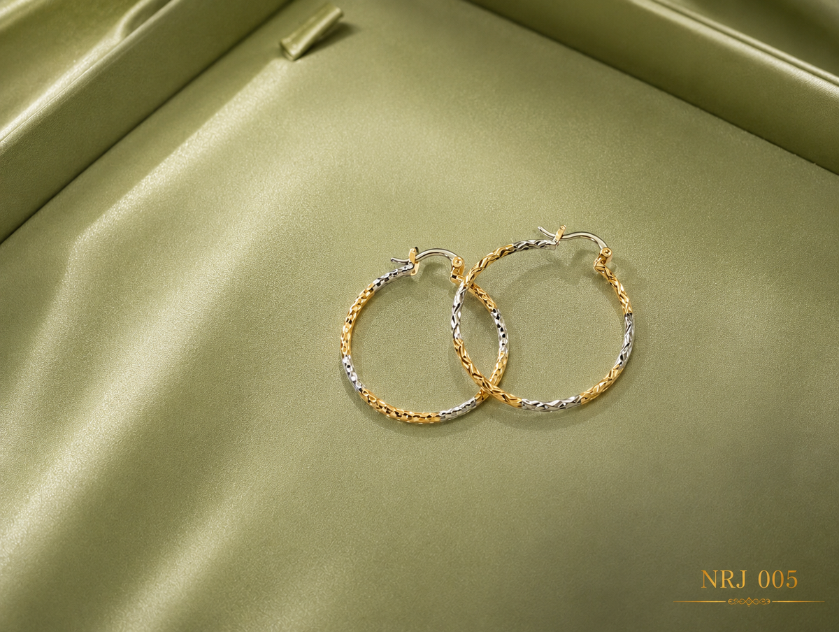 Two-Tone Hoop Earrings