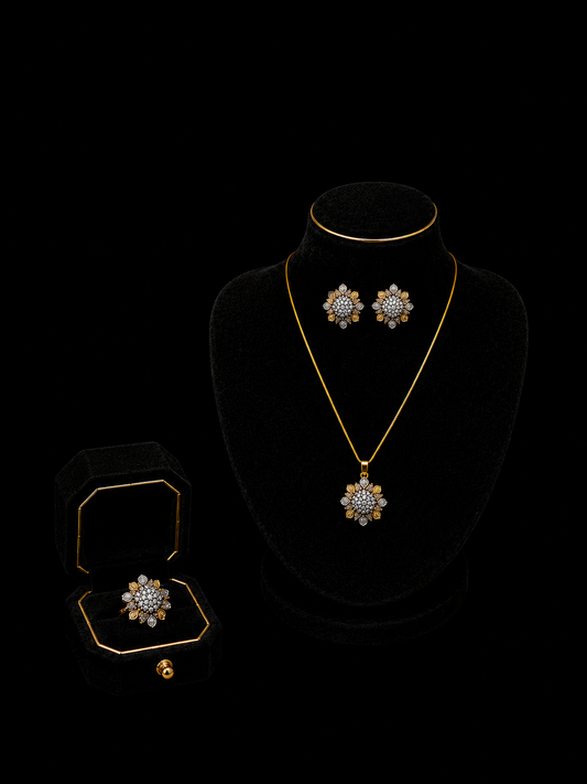 Floral Crystal Jewelry Set