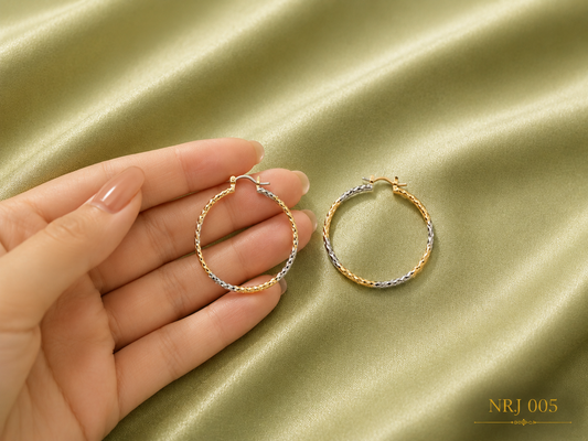 Two-Tone Hoop Earrings