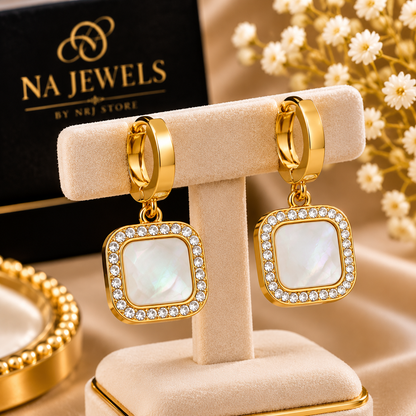 Radiant Pearl Halo Drop Earrings