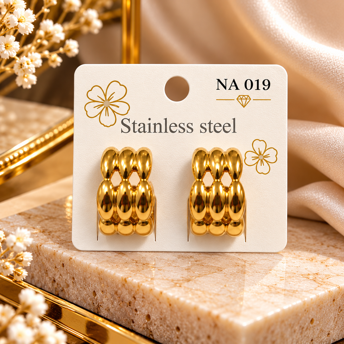 Golden Bubble Luxe Hoop Earrings