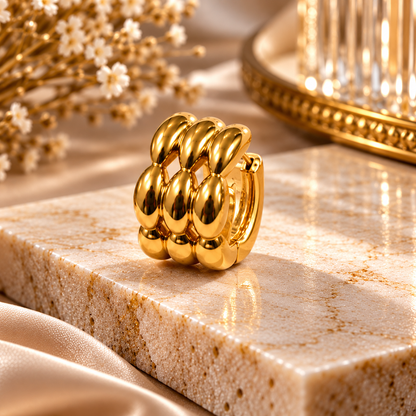 Golden Bubble Luxe Hoop Earrings
