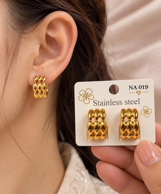 Golden Bubble Luxe Hoop Earrings