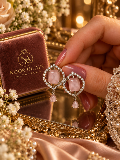 Golden Glow Crystal Drop Earrings