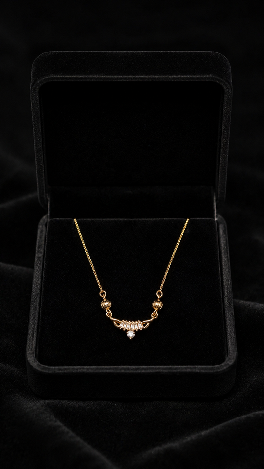 Gold Plated Crystal Pendant Necklace