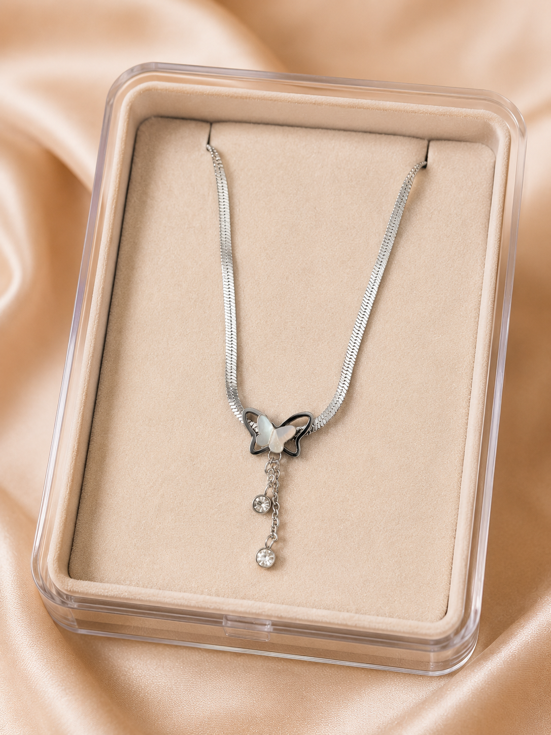 Ocean Whisper Butterfly Pendant Necklace