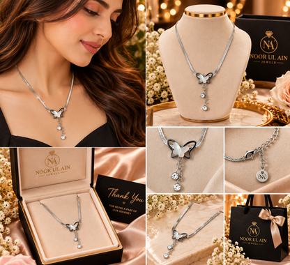 Ocean Whisper Butterfly Pendant Necklace