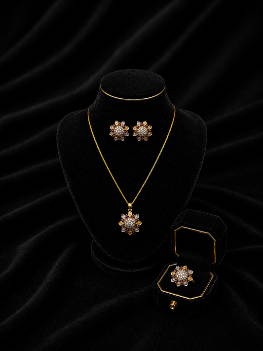 Floral Crystal Jewelry Set