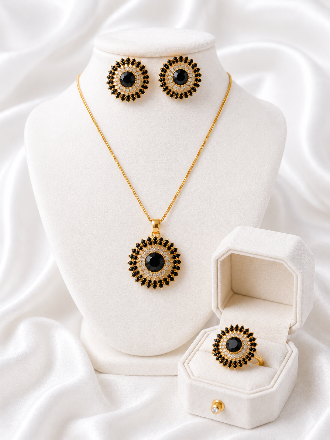 Royal Stone Floral Locket Set