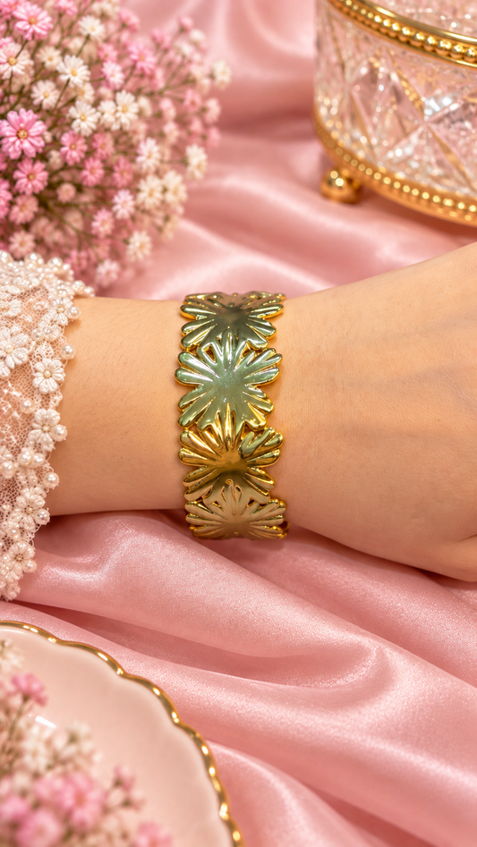 Korean Bloom Cuff Bracelet
