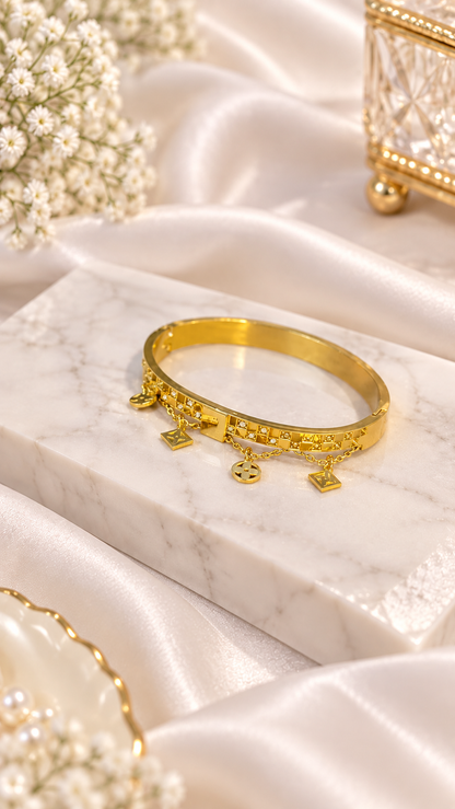 NA 045 Gold-Plated Charm Adjustable Bracelet