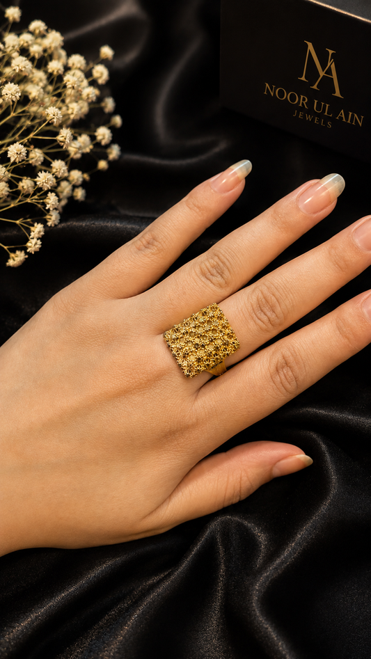Golden Luxe Mosaic Ring